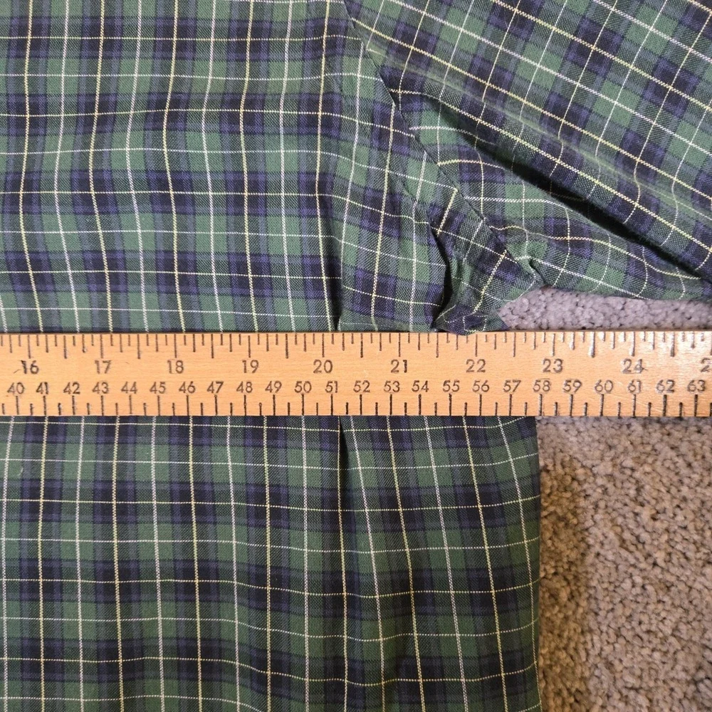Polo Ralph Lauren Mens Large Blue‎ Green Plaid Long Sleeve Pony Logo